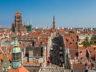 Długi Targ, Fontanna Neptuna, Zielony Most i Długie Pobrzeże w Gdańsku