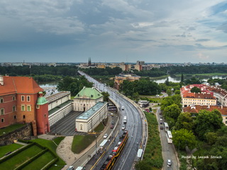 Widok z wieży widokowej na śródmiescie Warszawy Foto Galeria